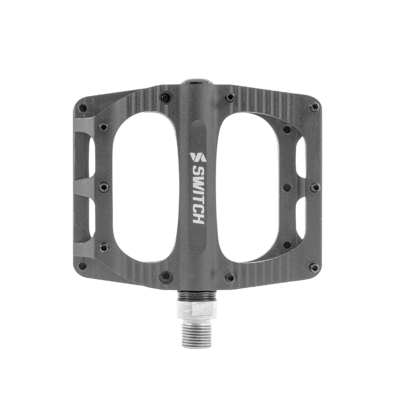 Pédale VTT Plateforme Descente - BMX Switch Freeride Alu Cnc Gris Filetage 9-16 Avec Picots (Paire) 100X90 mm