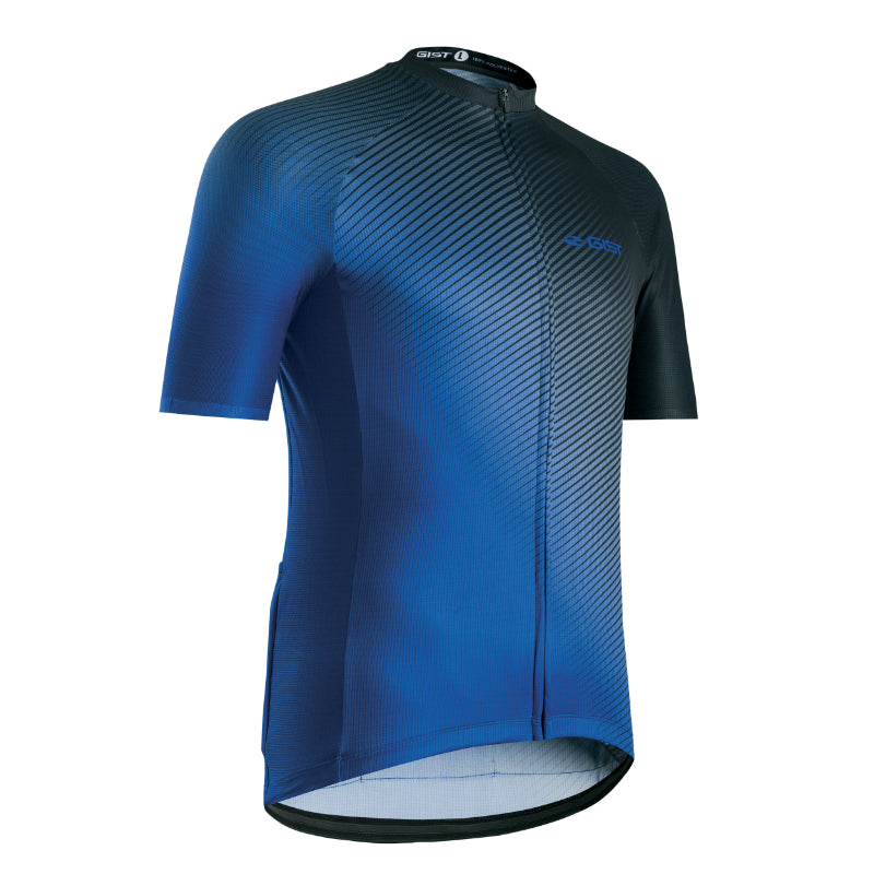 Maillot Gist Été Flow Manches Courtes Zip Total Bleu S