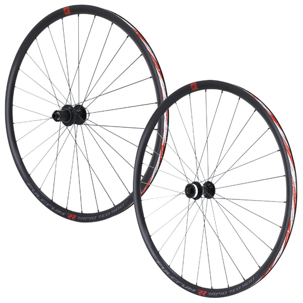 Roues Gravel Disque 700 Fulcrum Rapid Red 900 Tubeless Ready Noir Centerlock Cassette Shimano 11-10V Axe Traversant12X10
