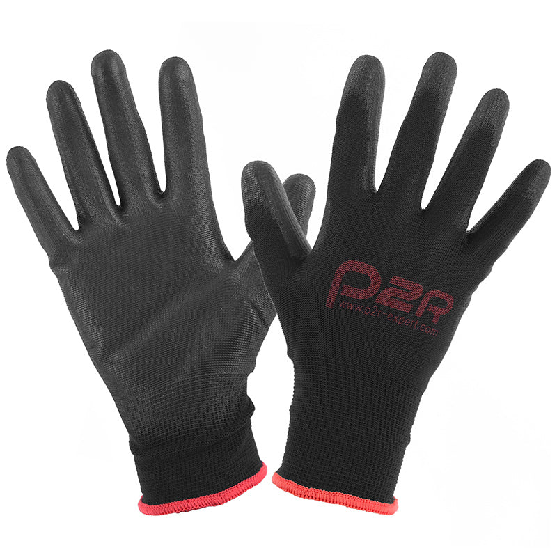 Gants Atelier P2R Polyurethane Noir Homologué Ce - Taille 8 (M) (Paire)