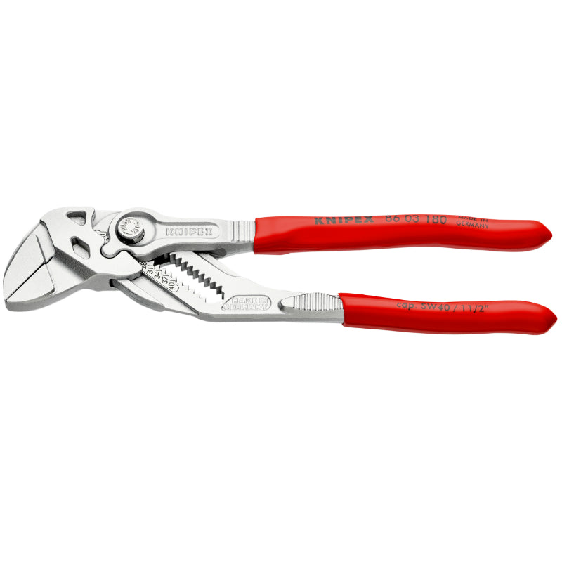 Pince-Clé Pro Knipex Robuste 180 mm Chrome (Outil Polyvalent Multiprise) (86 03 180) -Made In Germany-