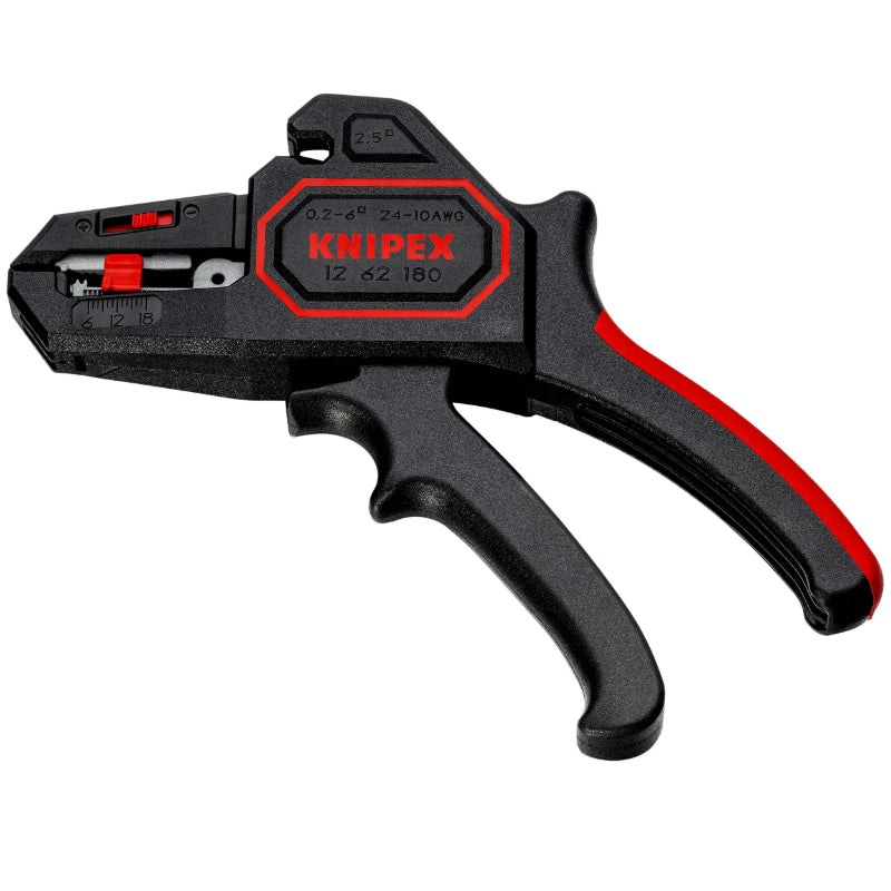 Pince A Denuder Pro Knipex Automatique A Réglage 180 mm Denudage Fil De 0,2 A 6MmÂ², Coupe Fil Jusqu'A 2,5MmÂ² (12 62 18