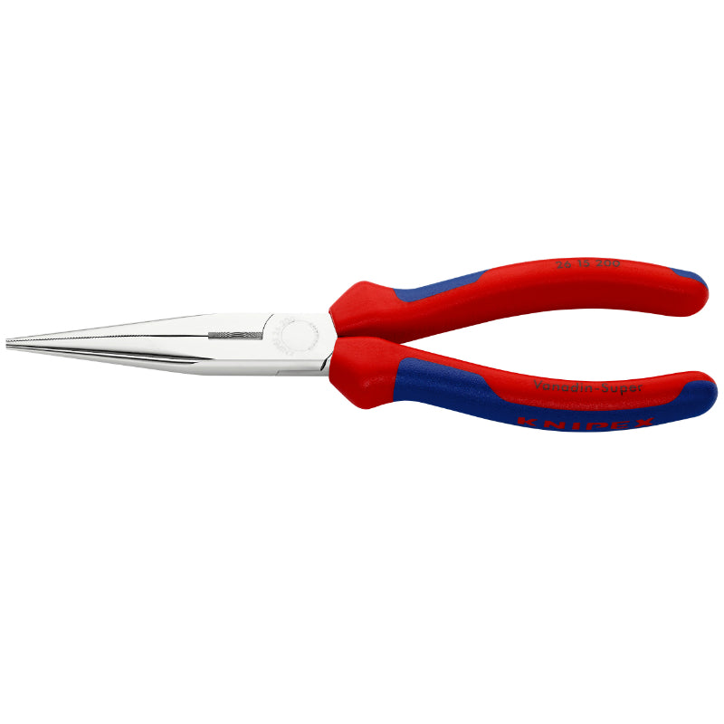 Pince A Bec Fin Droite Pro Knipex Demi Ronde 200 mm Chrome Avec Poignée Ergonomique (26 15 200) -Made In Germany-
