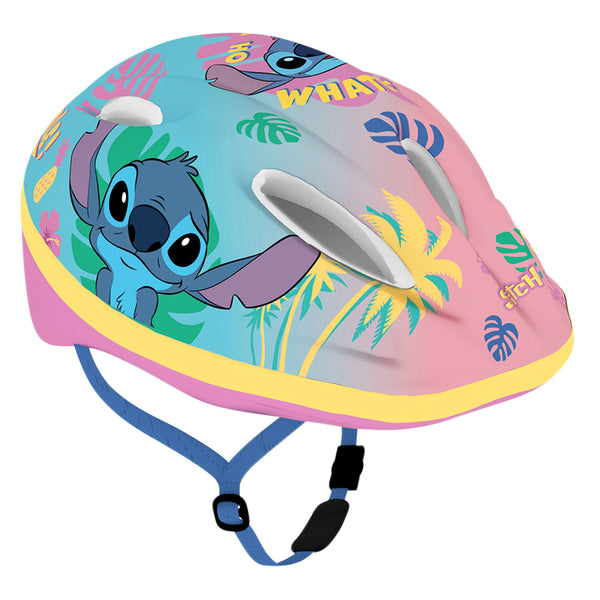 Casque Vélo Enfant Disney Stitch Rose Avec Molette Réglage Taille 52-56 (Vendu Sur Carte)