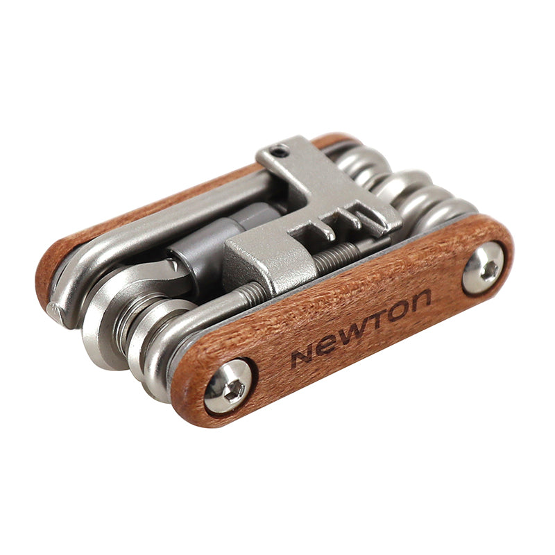 Outil Multifonction Newton Wood Corps Bois 11 Fonctions Clé Allen + Tournevis + Derive Chaîne