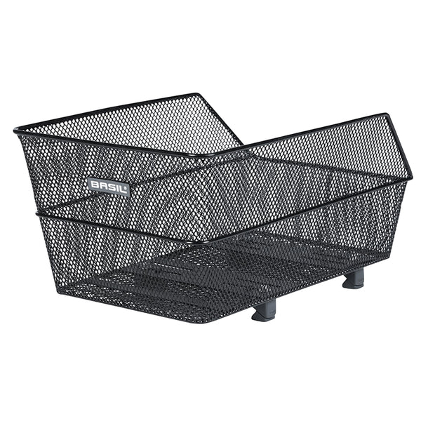 Panier Arrière Acier Nid Abeille Basil Cento Noir Fixation Réglable Sur Porte Bagage Ideal Pour E-Bike-VAE (L38Xl24Xh13,