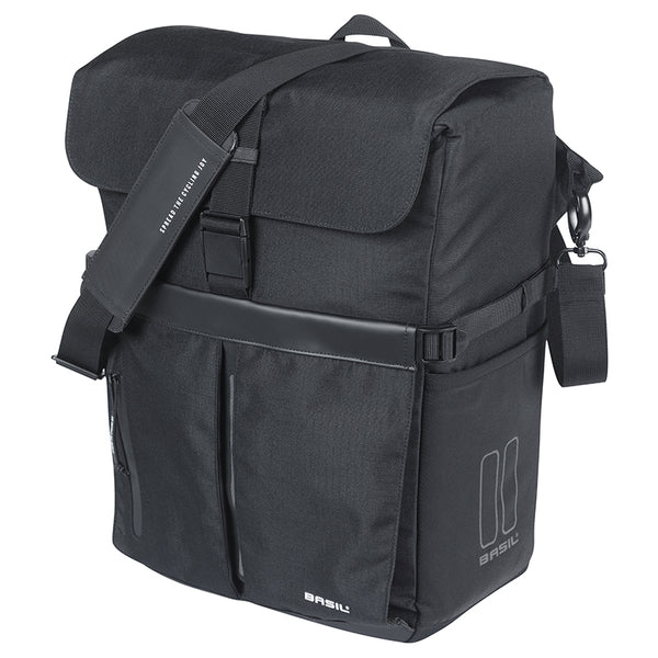 Sacoche Arrière Vélo Laterale Sac Bandouliere Basil Move Commuter Noir Droit-Gauche 15L Fixation Mik Hooks Pour Porte Ba