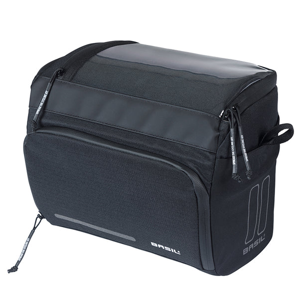 Sacoche De Cintre-Guidon Vélo Basil Sport 7-8L Noir Graphite Fixation Clip Compatible Basil Et Klickfix (28X20X20 cm) (F