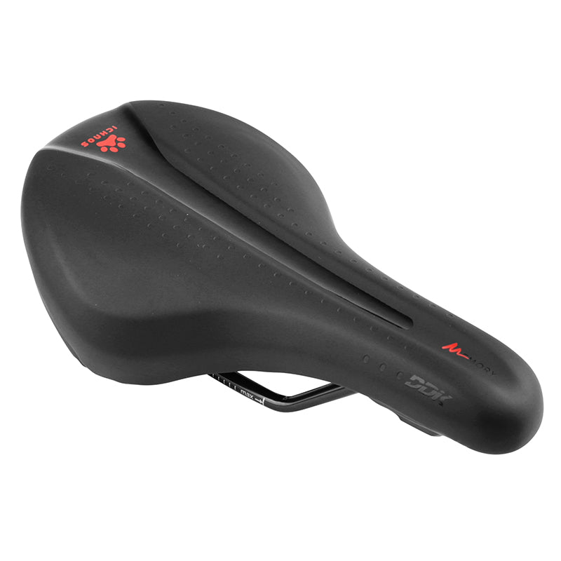 Selle Newton Junior Ichnos Racing Noir Deco Rouge 236X139 mm Rail Acier -Sdl-