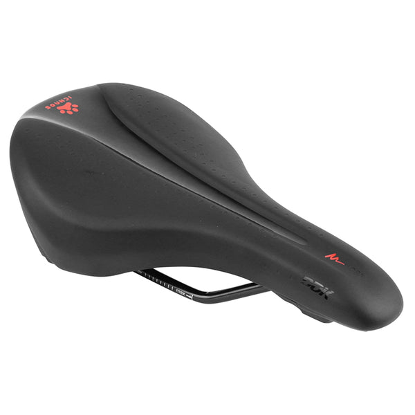 Selle Newton Junior Ichnos Racing Noir Deco Rouge 256X140 mm Rail Acier -Sdl-