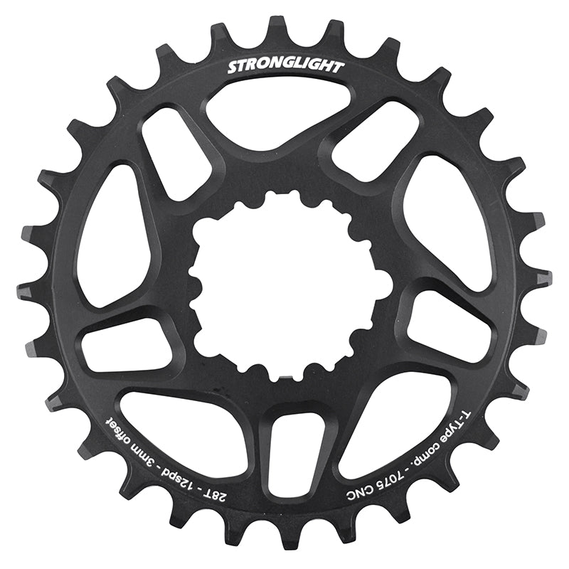 Plateau VTT Direct Mount Pour Sram Sx-Nx-Gx Stronglight Mono Alu Noir 28 dents - Deport 3 mm 12V.
