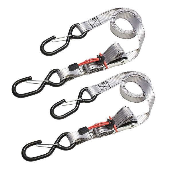 Sangle A Boucle Autobloquante Masterlock Largeur 25 mm Longueur 1,80M Gris Capacite D'Arrimage 250Kg (Vendu A La Paire) 