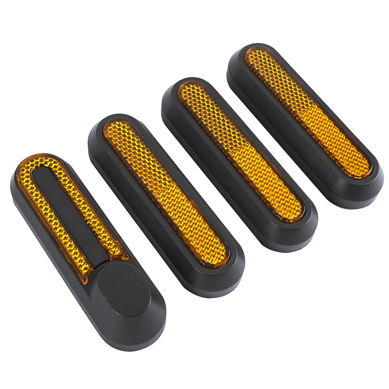 Cache Vis De Roue Avant Et Arrière Pour Trottinette Xiaomi M365, 1S, Pro, Mi 3 Noir (Catadioptre Jaune) (Vendu Par 4)