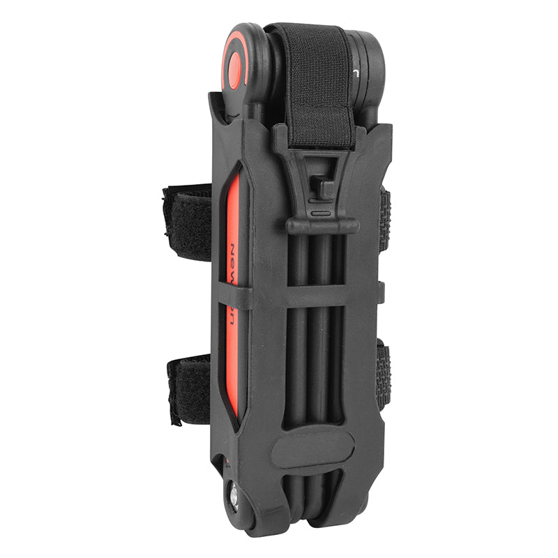 Antivol Vélo Pliable-Pliant A Clé Newton Diam 5 mm Long 85 cm Noir-Rouge Type Couteau (Inclus Suupport Fixation, 2 Clés)
