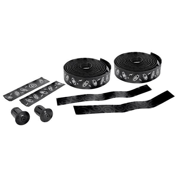 Ruban De Guidon - Cintre Btp Performance Pro Noir Motifs Reflechissants Avec Bouchons (Confortable Épaisseur 3 mm)