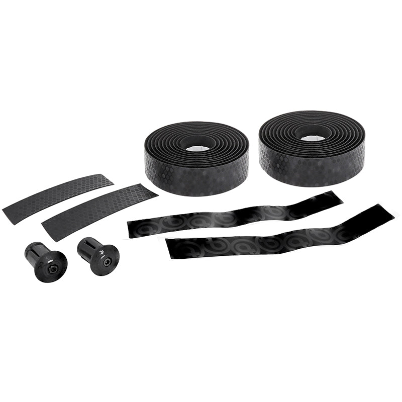 Ruban De Guidon - Cintre Btp Performance Pro Noir Motifs Alveoles Colores Avec Bouchons (Confortable Épaisseur 3 mm)