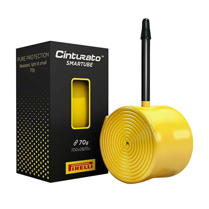 Chambre A Air Vélo 700 X 33-45 Pirelli Cinturato Smartube Tpu Valve Presta Jaune - Noir 60 mm