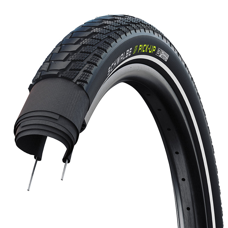 Pneu Cargo - City 18 X 2.15 Schwalbe Pick-Up Noir Flanc Reflex Tr Super Defense (55-355) Homologué VAE E50 (Poids Max 10
