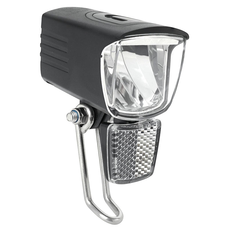 Éclairage Vélo Pour Moyeu Dynamo Avant Sur Fourche Marwi Extreme 80 Lux Noir Bouton Switch On-Off