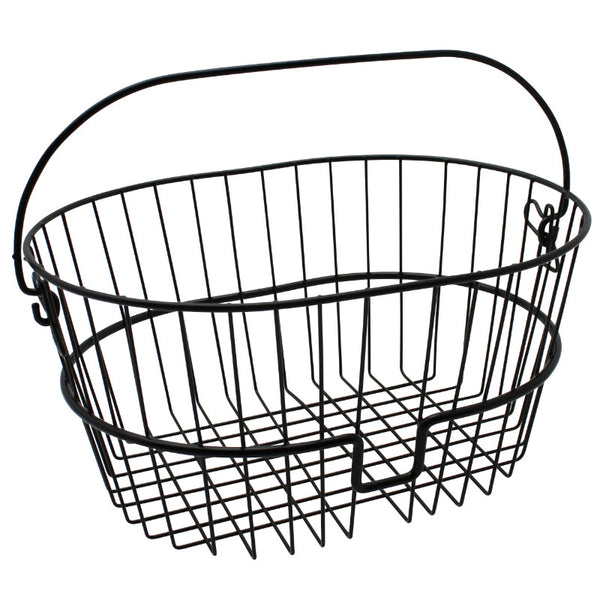 Panier Avant Acier Fil Klickfix Standardkorb 16L Noir Avec Anse Fixation Sur Cintre (41X19X30 cm) (Livre Sans Fixation)