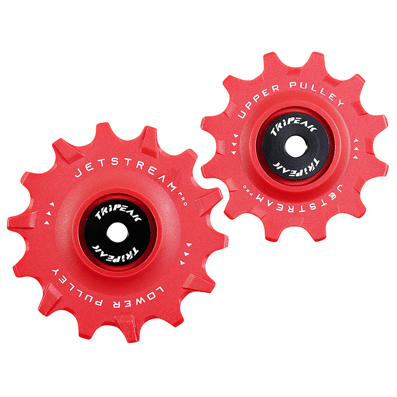 Galet Dérailleur Route Tripeak 12-14 Dents Céramique 11V. Shimano Dura-Ace R9100 - Ultegra R8000 -105 R7000 Rouge (Blist