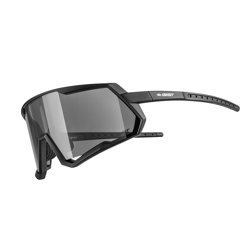 Lunettes Vélo Adulte Gist Mask Monture Noir Verre Fume Polycarbonate (Protection 100% Contre Uva, Uvb, Uv)