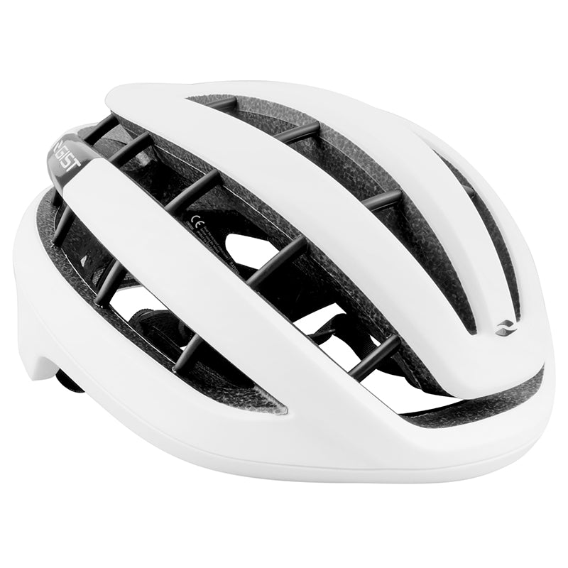 Casque Vélo Adulte Gist Route Rapido Blanc Mat Taille 52-58 Réglage Molette 255 G (Compatible VTT - Gravel)