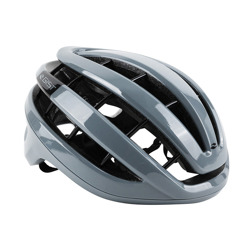 Casque Vélo Adulte Gist Route Rapido Gris Brillant Taille 52-58 Réglage Molette 255 G (Compatible VTT - Gravel)