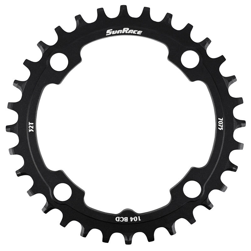Plateau VTT 4 branches Ã˜ 104 Pour Sunrace 32 dents Mono Noir Alu Compatible Autres Marques Narrow Wide