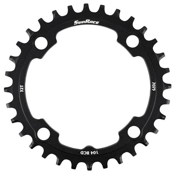 Plateau VTT 4 branches Ø 104 Pour Sunrace 32 dents Mono Noir Alu Compatible Autres Marques Narrow Wide