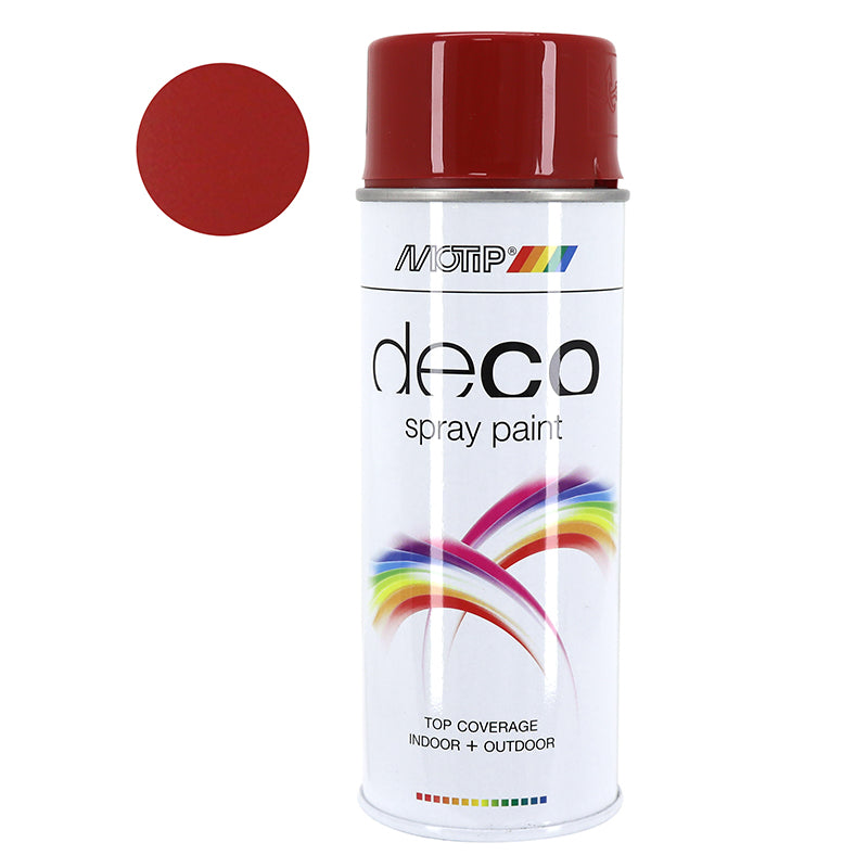 Bombe De Peinture Motip Deco Glycero Brillant Rouge Rubis Aerosol 400Ml (01630)