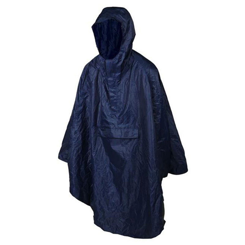 Poncho - Cape Anti Pluie Adulte P2R S-M Bleu Marine Waterproof Avec Capuche - Taille 1.60 Ã€ 1.78M