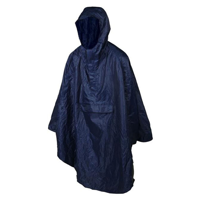 Poncho - Cape Anti Pluie Adulte P2R L-XL Bleu Marine Waterproof Avec Capuche - Taille 1.76 Ã€ 1.82M