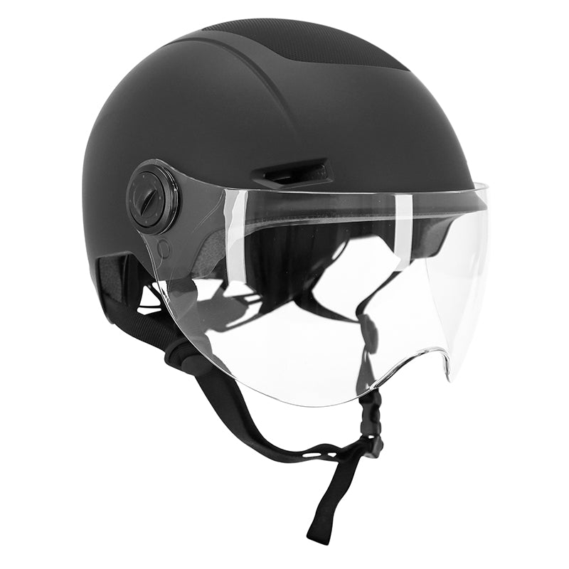 Casque Vélo Adulte Urbain Trendy Noir Avec Visiere Et Molette De Réglage Taille 55-58 (Vendu A L'Unite)