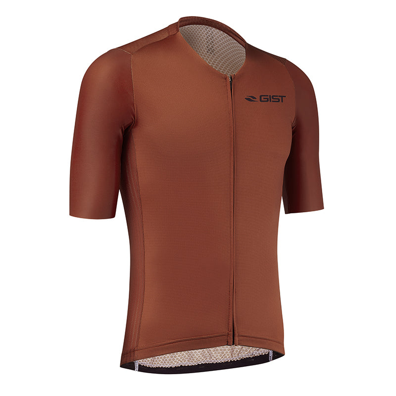 Maillot Gist Été Podium Manches Courtes Zip Total Rouge Brique XL