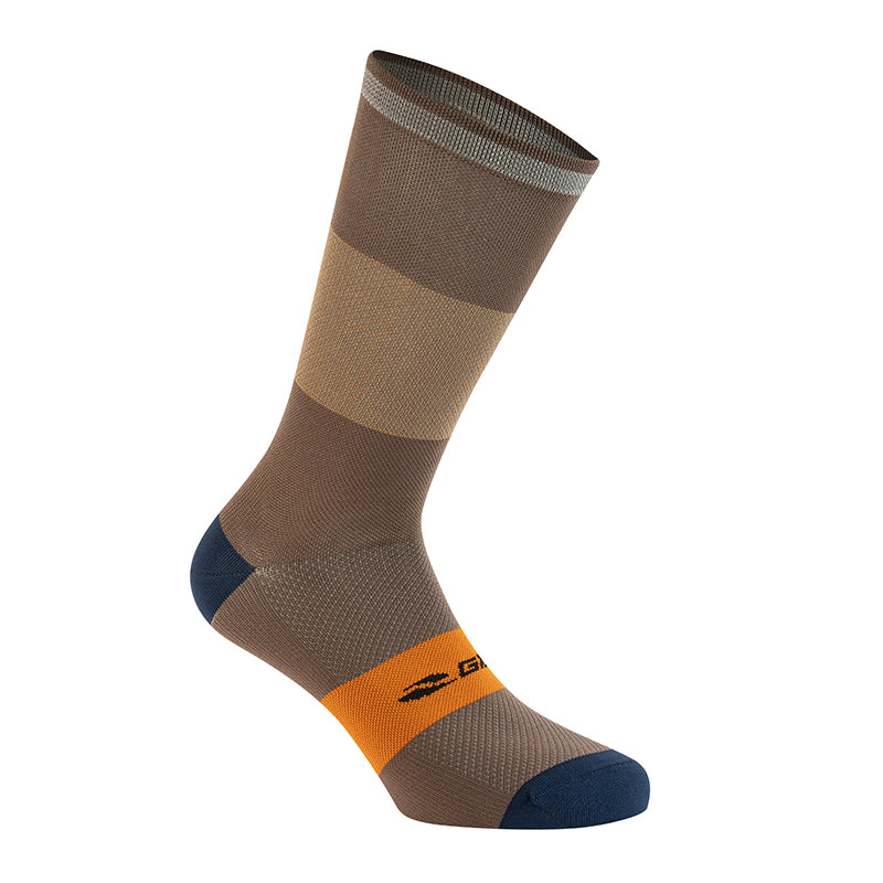 Chaussettes - Socquettes Été Gist Reflex Marron 44-47 Avec Bande Reflechissante - Hauteur 20 cm (Paire)
