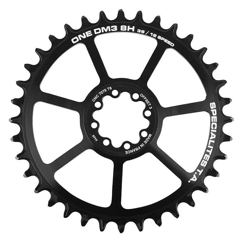 Plateau VTT Direct Mount Pour Sram Gx - Xx1 - X01 Ta One Dm3 8H 36 dents 11-12V. Noir (Transmission Boost Deport 3 mm)