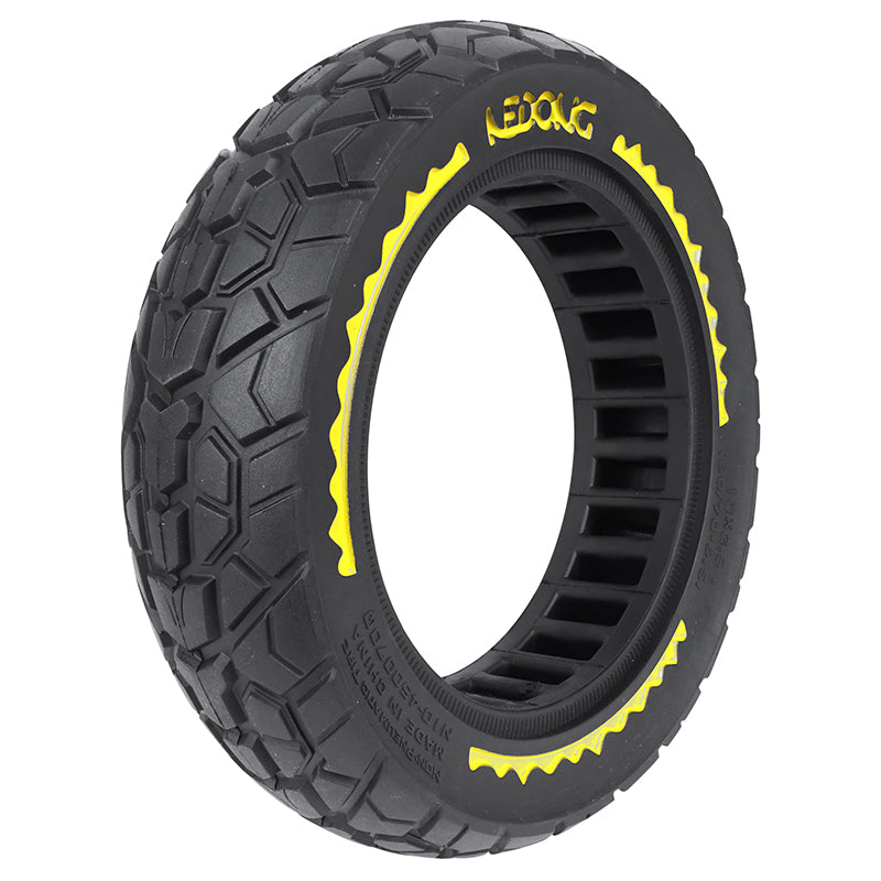 Pneu Trottinette Plein Cross 10 X 2.50-B44 Noir Liseret Jaune Ultraleger (Largeur Intérieur 46 mm)