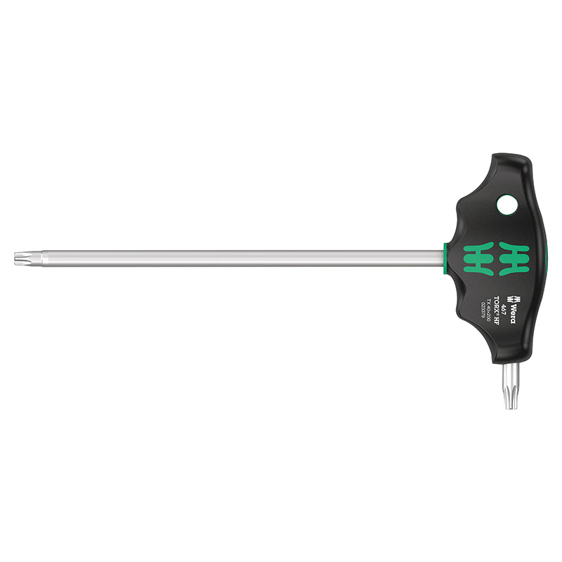 Clé Torx Manche En T Wera 467 Hf T40X200 mm Noir-Vert (Vendu A L'Unite) -Marque Allemande Pour Les Ateliers-