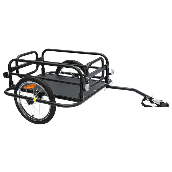 Remorque Vélo Utilitaire Pliable Maxi 30Kgs (L69X47Xh26.5) Avec De Roues 16'' Fixation Axe De Roue AR (Compatible Axe Pl