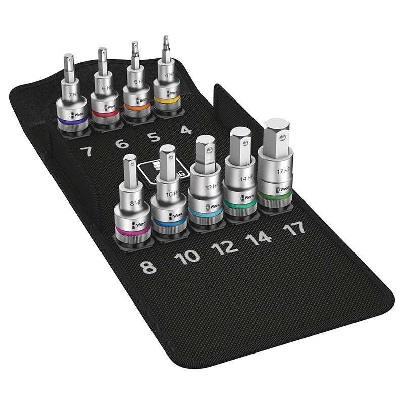 Douille Allen-6 Pans Wera 8740 C Hf Zyklop 1-2 (Set 9 Pieces) -Marque Allemande Pour Les Ateliers-