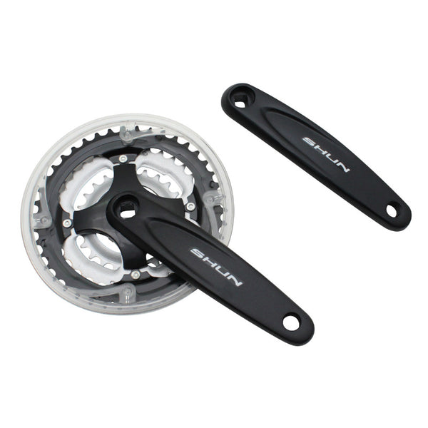 Pédalier VTT P2R 7-8V. Alu Noir 170 mm 42-34-24 Avec Pare-Chaîne (Boîtier 119 mm)