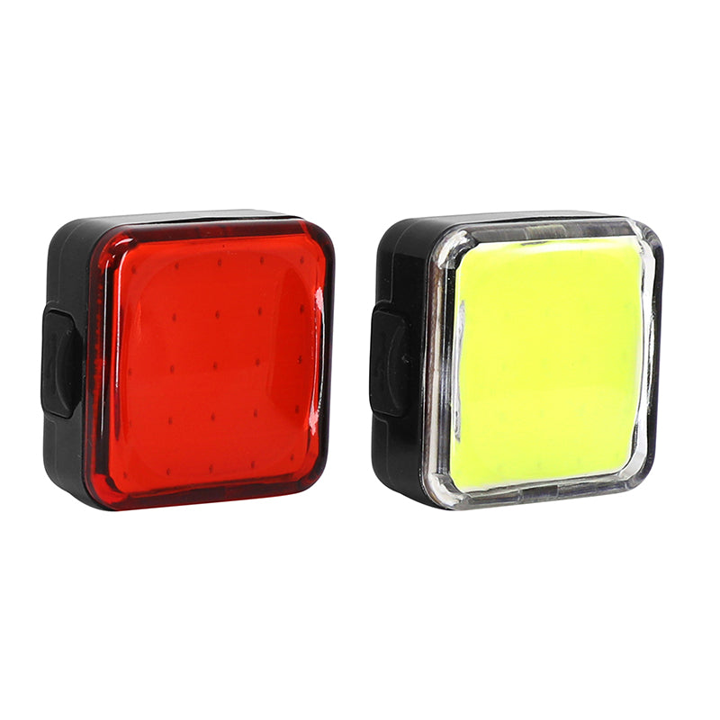Éclairage Vélo Usb Kit Newton Cob Leds 100-50 Lumen Jaune-Rouge-Noir 7 Modes (Avant + Arrière)