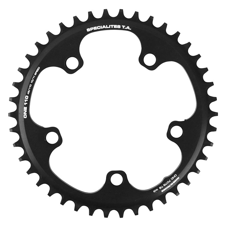 Plateau Gravel 5 branches Ã˜ 110 Pour Shimano Grx Mono Ta 110 One 42 dents Compatible Shimano-Sram Noir 10-11-(12V Sram)