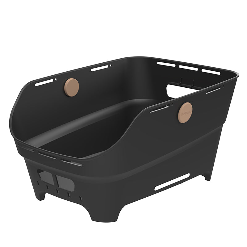 Panier Arrière Synthetique Recycle Cento Neo Basil Noir Fixation Wsl (46X35X25 cm) Compatible Systeme Mik 2.0 (Fixation 