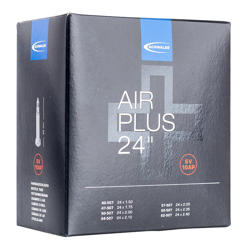 Chambre A Air Vélo 24 X 1.50-2.4.00 VTT Schwalbe Air Plus Valve Standard Tout Alu Valve Presta 40 mm (40-62X507) (Sv10Ap