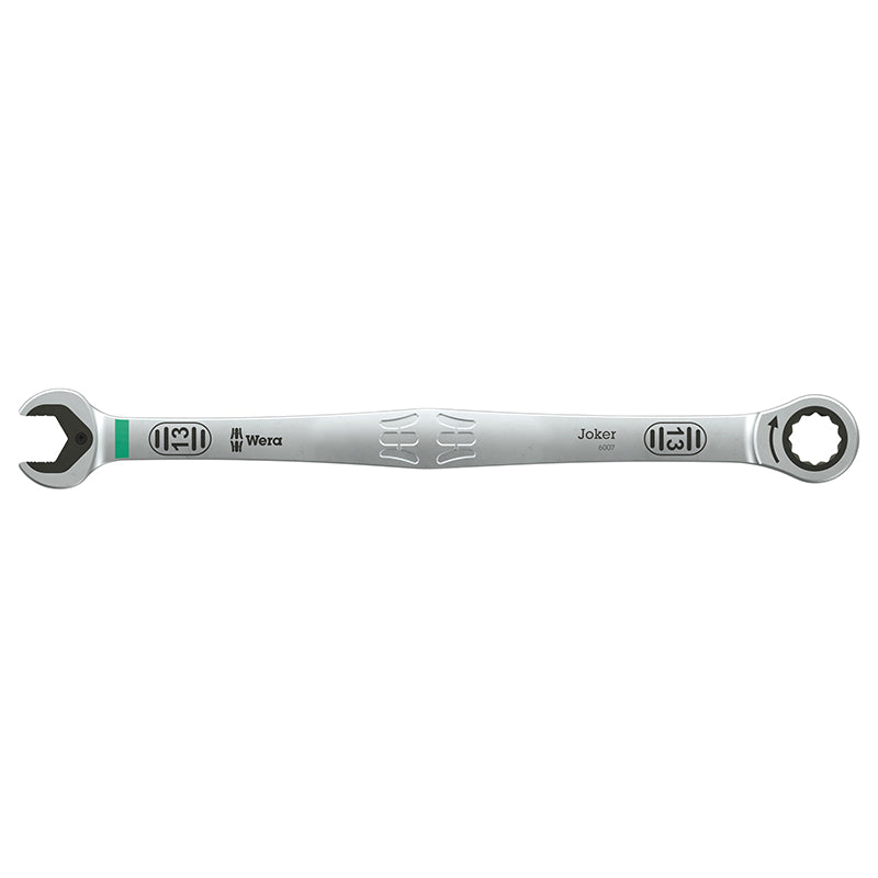 Clé Mixte-Plate A Cliquet Wera 6007 Joker 13 mm Version Longue 245 mm (Avec Fonction Retenue) Chrome Moly (Vendu A L'Uni