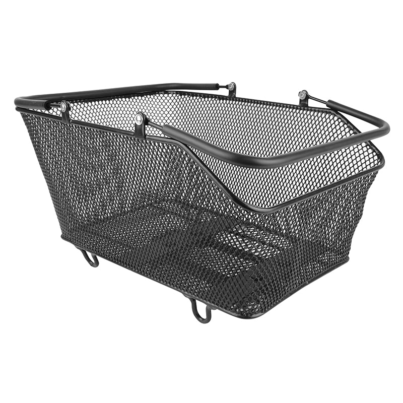 Panier Arrière Acier Nid Abeille City Noir Avec Fixation Clip Adaptable Sur Tout Porte Bagage 27L(41 X 31 X 21 cm) -Incl