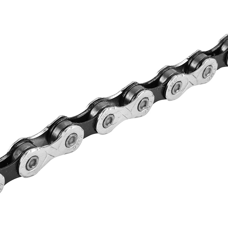 Chaîne Vélo 11V. Route-VTT Newton Kmc X11 Argent-Noir 116 Maillons Compatible Shimano-Sram Avec Connecteur (En Boite)