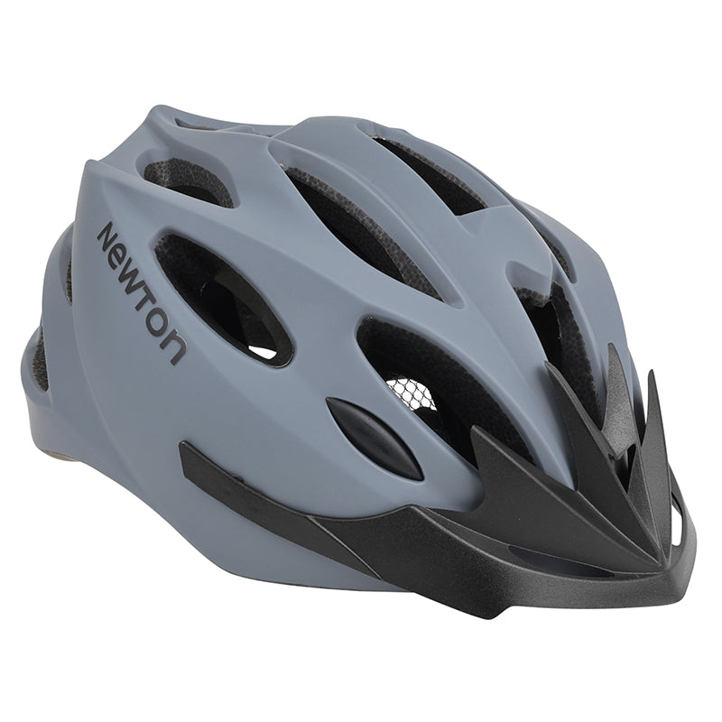 Casque Vélo Adulte Newton Route-VTT Sport Gris In-Mold Fermeture Boucle Fidlock Taille 58-61 Avec Visiere Et Lock (Vendu